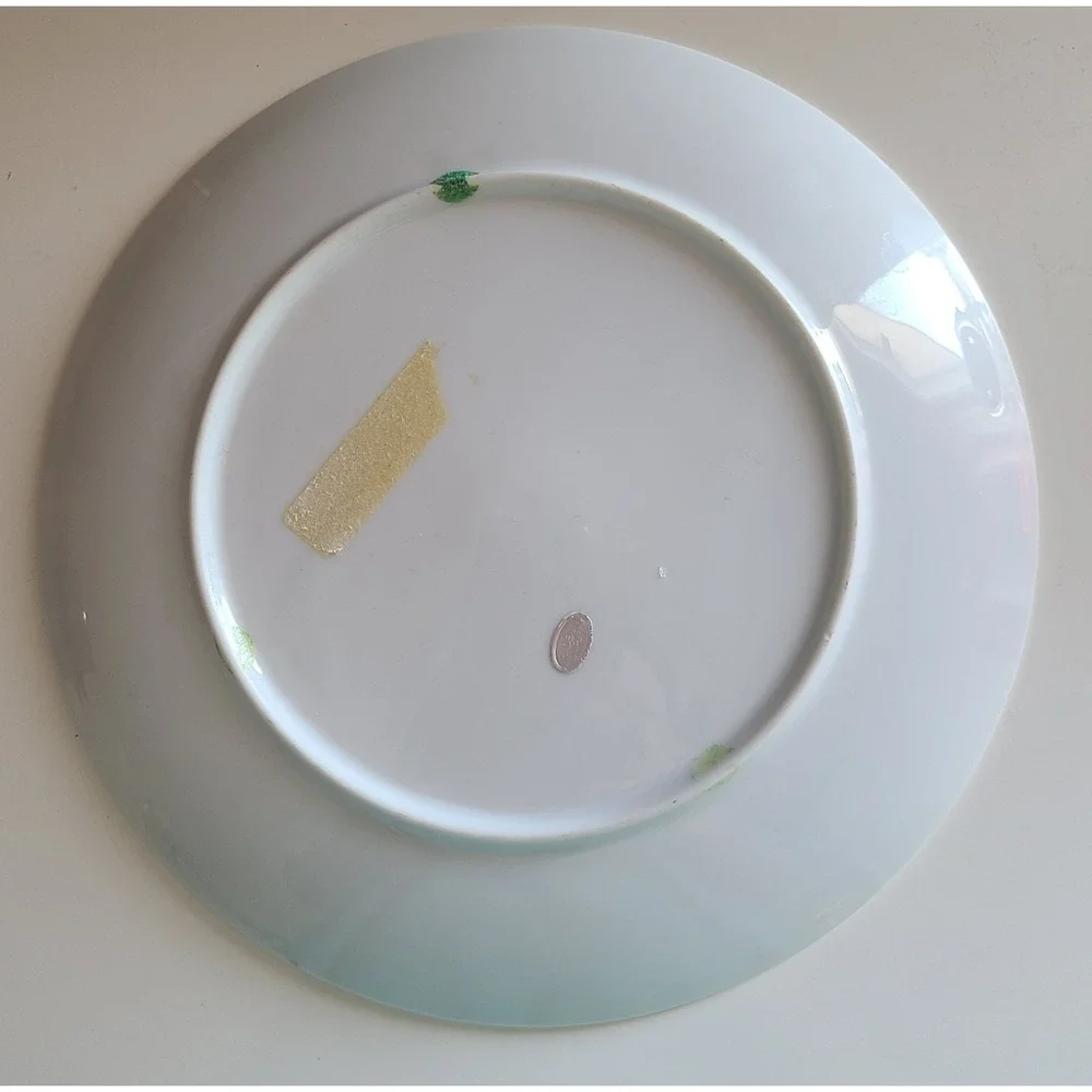 Vintage porcelain hot air balloon decorative plate Green von luttgendorff